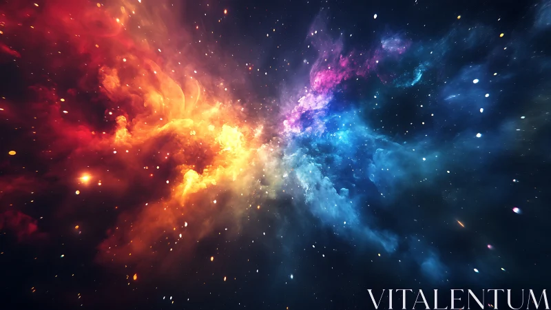 Cosmic nebula explosion with vivid multicolor starfield.