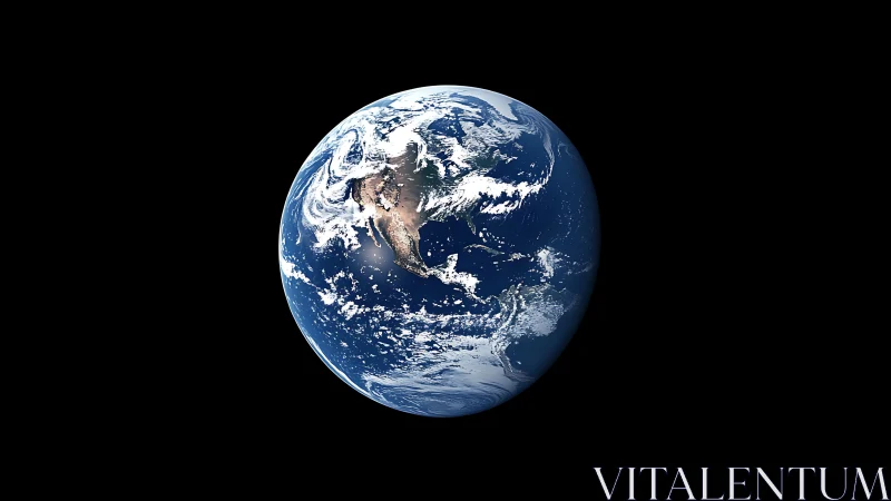 High-contrast satellite view of Earth against deep-space void