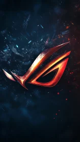 Ember-forged gamer emblem blazing through cosmic night.