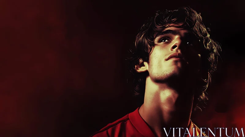 Upward gaze carves a hero’s silhouette from molten dusk