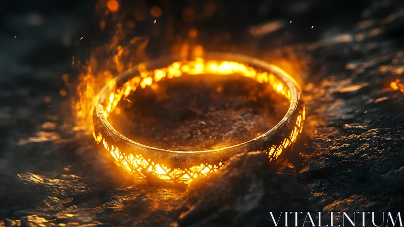 Glowing Ring in Fire and Embers