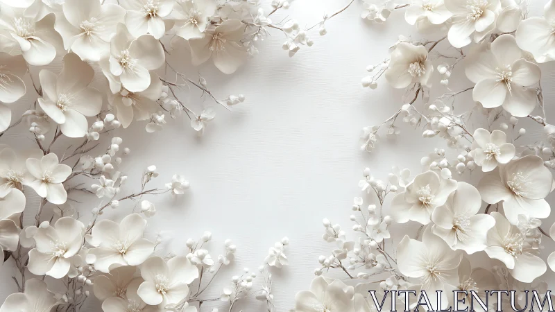 Ethereal White Blossoms on Luminous Background.