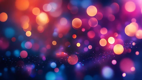 Vibrant Abstract Bokeh Lights in Colorful Digital Art Style.