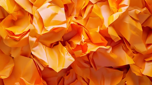 Folded orange paper geometry with sculptural abstract depth.