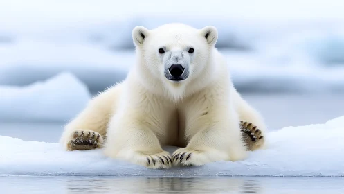 Chill monarch of melting ice floes lounges in quiet wonder.