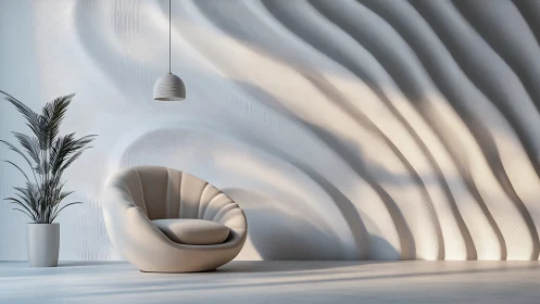 Sculptural Comfort: Modern Design Meets Serene Space.