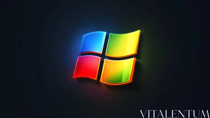 Vibrant Windows Logo on Dark Background in Modern Digital Style.