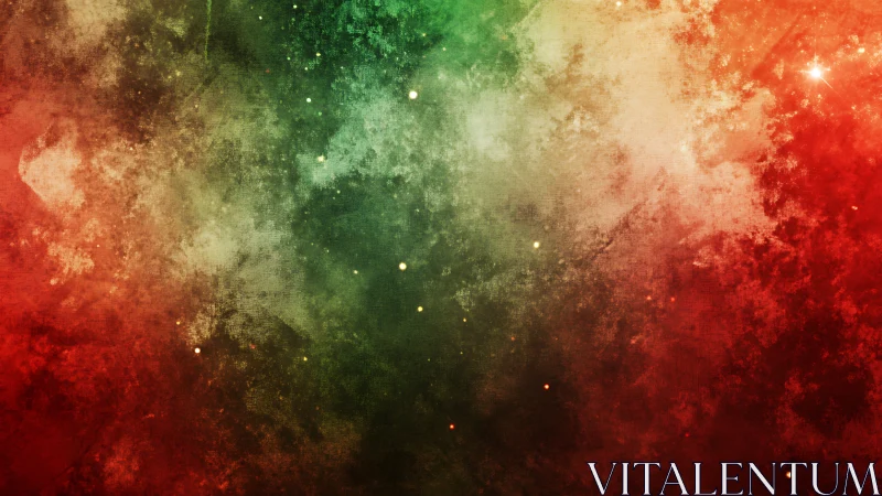 Textured nebula-like gradient with red, green, and beige tones