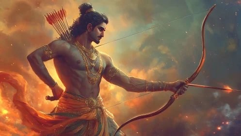 Mythic archer in dynamic luminance and atmospheric bloom.