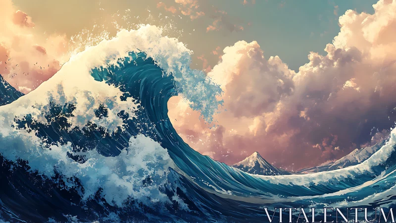 Skybright tide curling toward cotton-candy horizons.