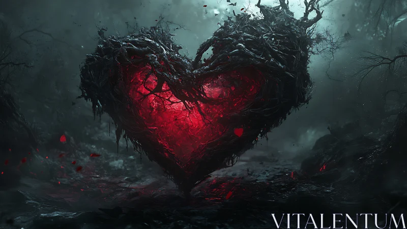 Luminescent Heart Structure With Organic Decay and Volumetric Atmospheric Rendering