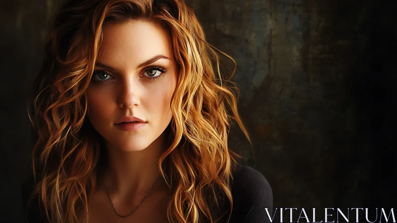 Photorealistic half-length portrait with chiaroscuro lighting.