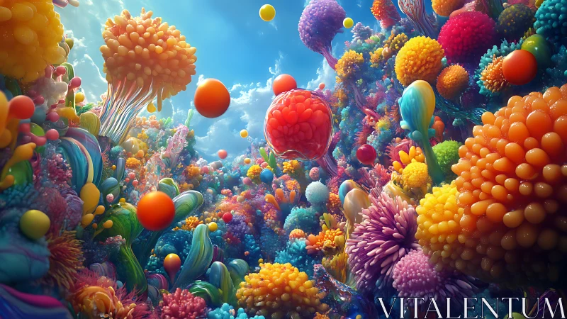 Candy-reef daydream blooms under a luminous skyward tide