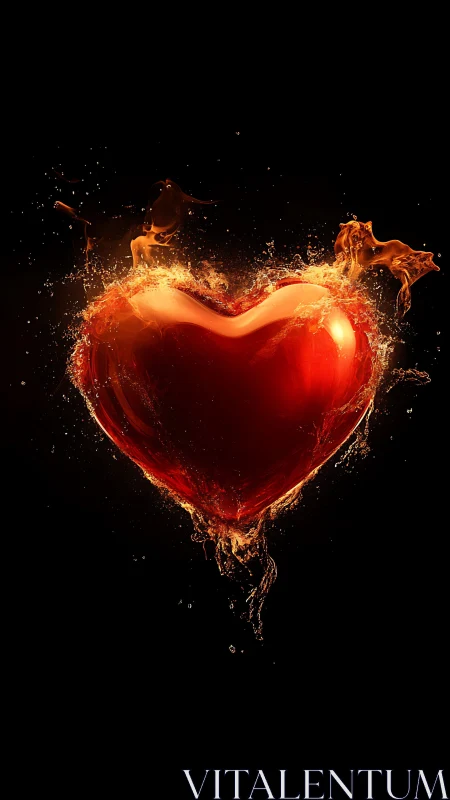 Burning Heart Ignites With Passionate Fire and Energy