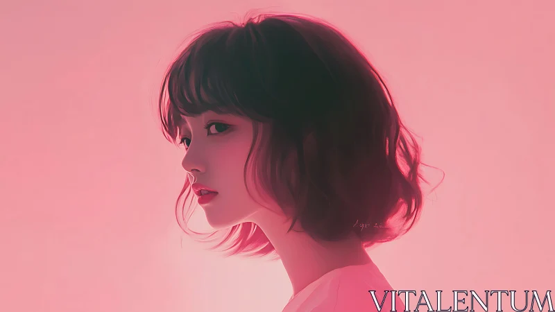 Soft pink side portrait celebrates quiet, thoughtful beauty
