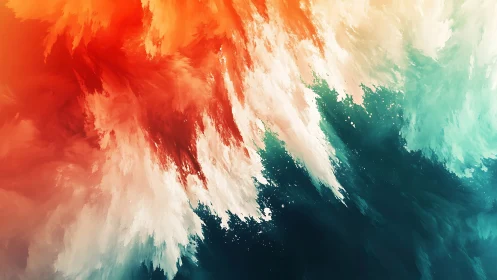 Diagonal abstract gradient divides warm and cool color fields