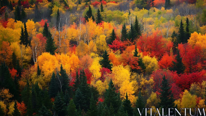 Golden autumn forest glowing with rich, cozy colors.
