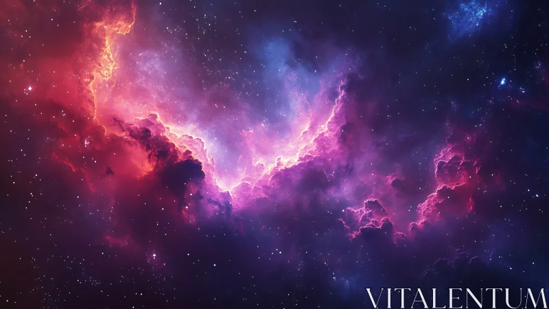 Stellar nebula glows with radiant magenta and cyan light.