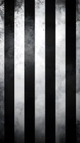Vertical black and white stripes form distressed metal panel