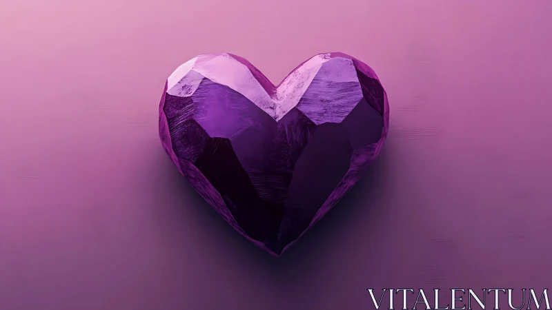 Crystalline Heart Beats Purple Against Void