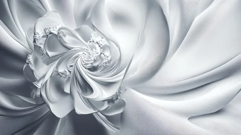 Soft swirling fractal petals curl into a luminous blossom