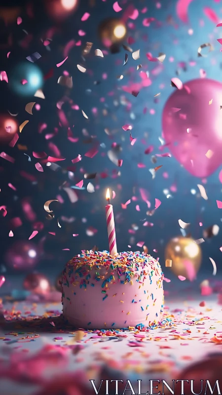 Confetti Dreams Collide Around Birthday Cake Brilliance.