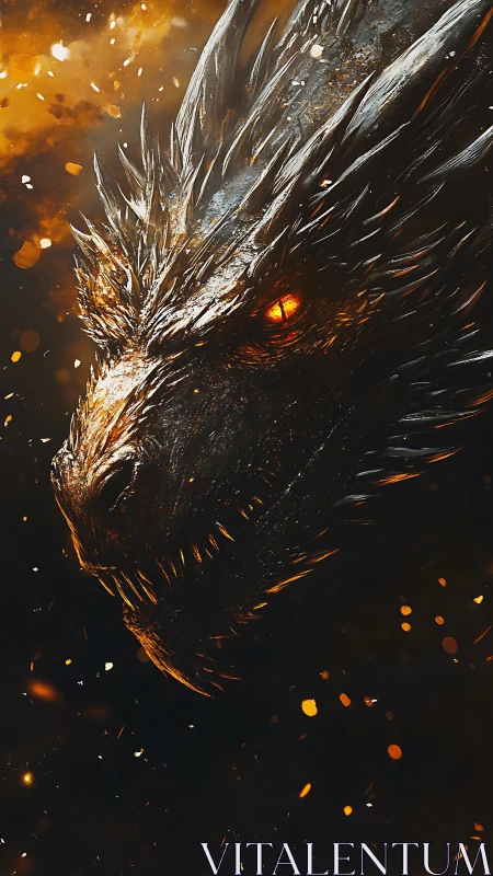 Infernal dragon profile burns through molten shadows.