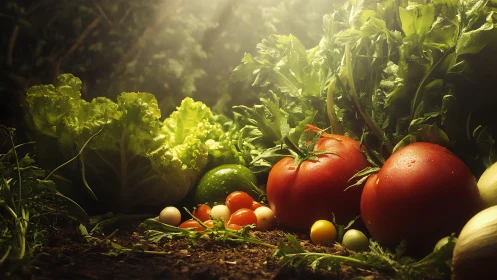 Sunlit garden chorus lets ripe vegetables glow like jewels