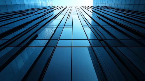 Soaring glass towers rise toward a calm, inviting sky