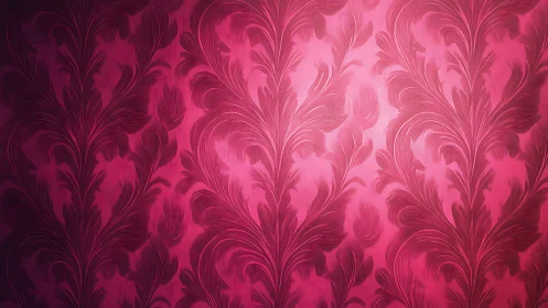Crimson damask flourishes bathed in romantic glow.