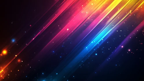 Diagonal spectral light trails form a high-energy neon gradient field