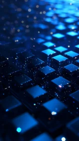 Midnight data cubes drifting through electric starlight.