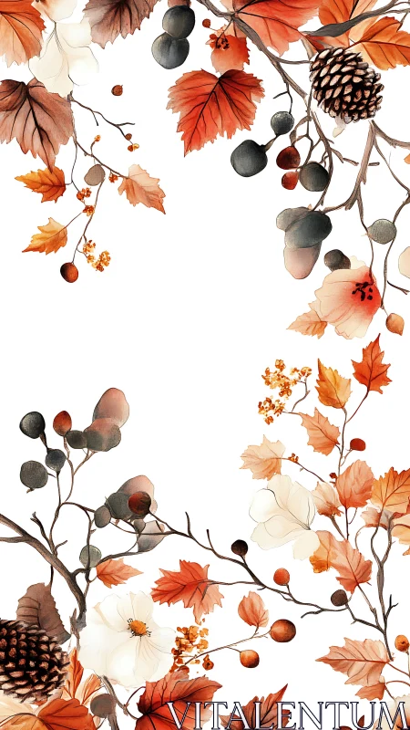 Crisp Autumn Garland Framing Quiet White Morning Light.