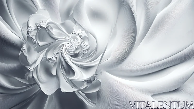 Soft swirling fractal petals curl into a luminous blossom