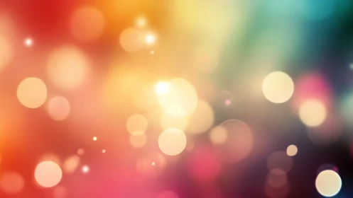 Defocused multicolor bokeh circles form soft gradient field