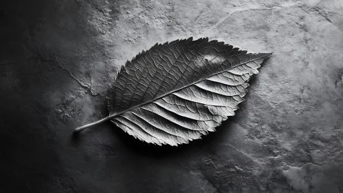 Silver leaf lies like fossilized lightning across stone