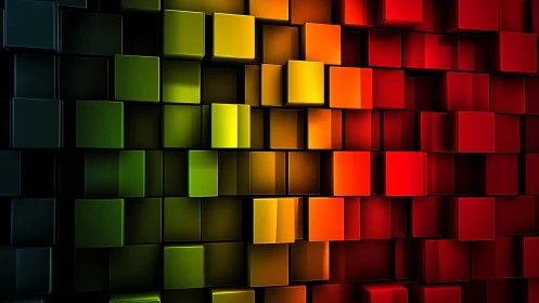 Chromatic 3D cube matrix renders a radiant thermal gradient