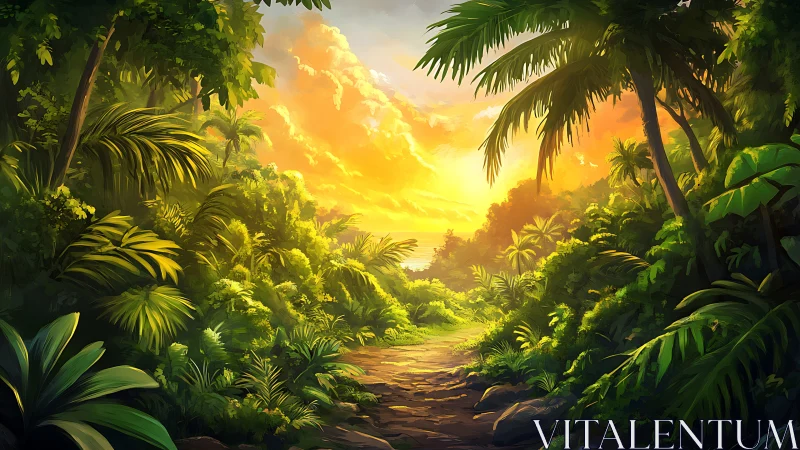 Golden Gateway Through Verdant Wild.