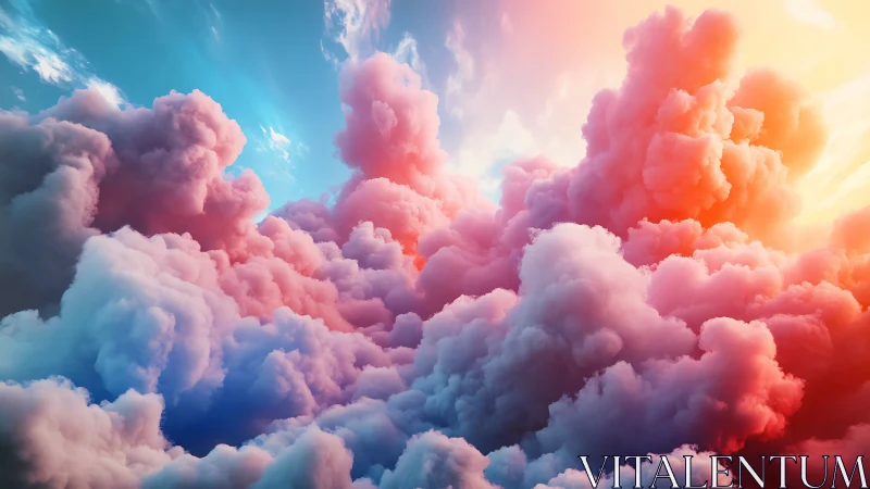Dreamy sunset clouds swirling in cotton candy skies.