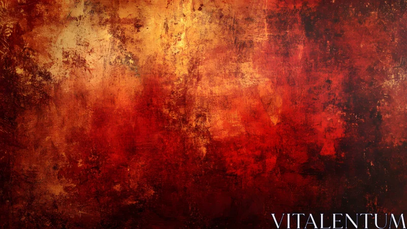 Fiery Abstract Texture in Red and Orange Grunge Painting Style.