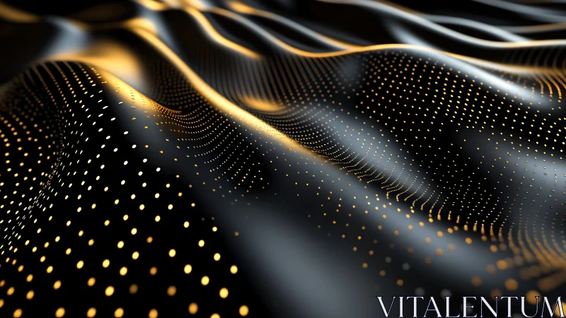 Parametric black surface with flowing golden particle wavefield