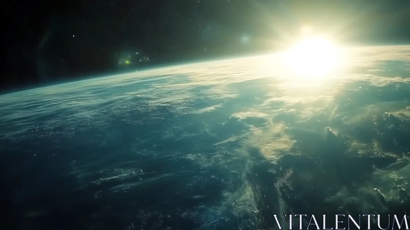 Sunlit planetary horizon viewed from low orbital altitude