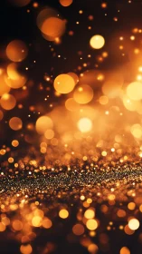 Golden bokeh lights drifting through a dreamy night glow.