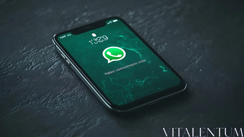 WhatsApp Mobile Interface on Black Surface Display.