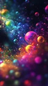 Vibrant multicolored bubbles in deep cosmic space.