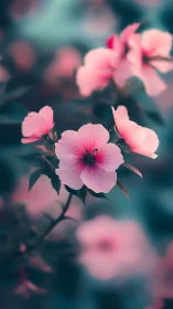 Pink Petaled Flowers in Soft Focus Botanical Photography.