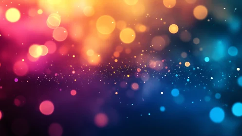 Glowing bokeh lights drift gently across a dreamy night sky