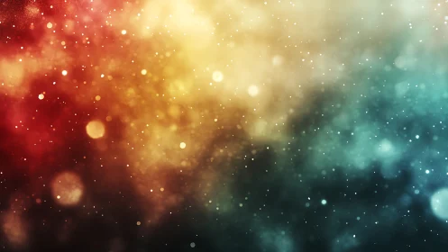 Tri-chromatic bokeh nebula with particulate light diffusion.