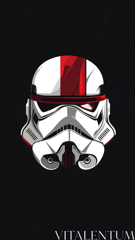 Minimalist sci‑fi trooper helmet rendered in vector precision