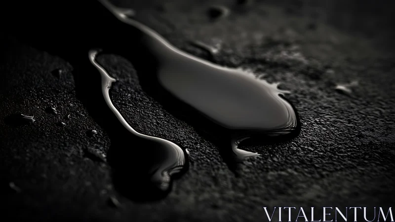 Liquid shadow curls across rough stone like spilled night